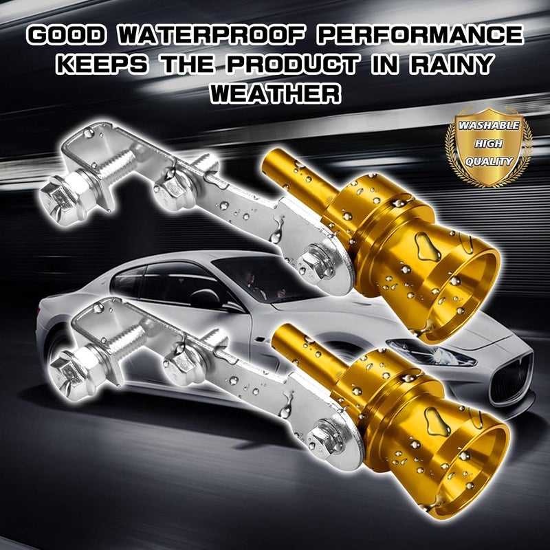 Hirificing 2PCS Exhaust Turbo Whistle, Loud Turbo Sound Booster Exhaust Muffler Pipe Aluminum Alloy Whistle,Car Roar Maker Turbo Sound Enhancer Whistle Simulator(XL-Gold) - Image 4
